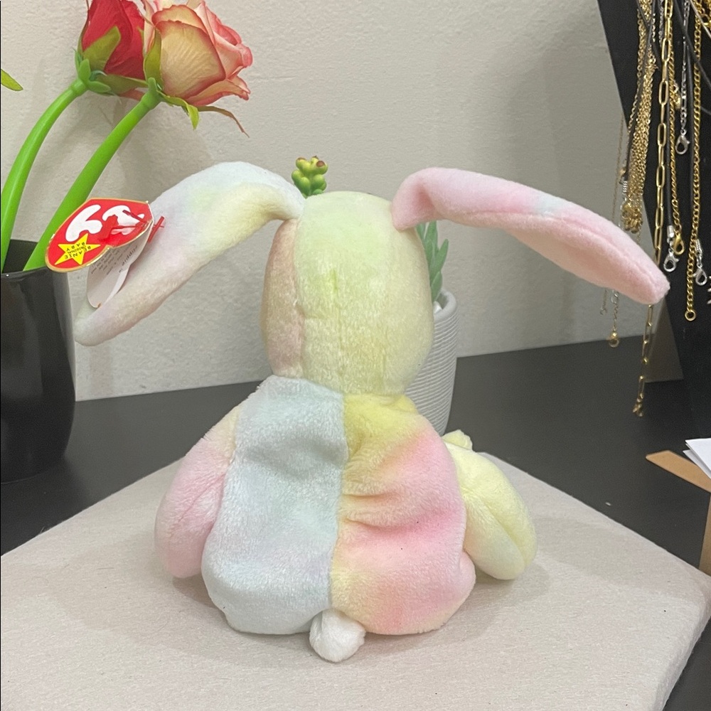 Ty Pastel Tie-Dye Bunny Plush - Yellow, Pink, Mint - Picture 2 of 5